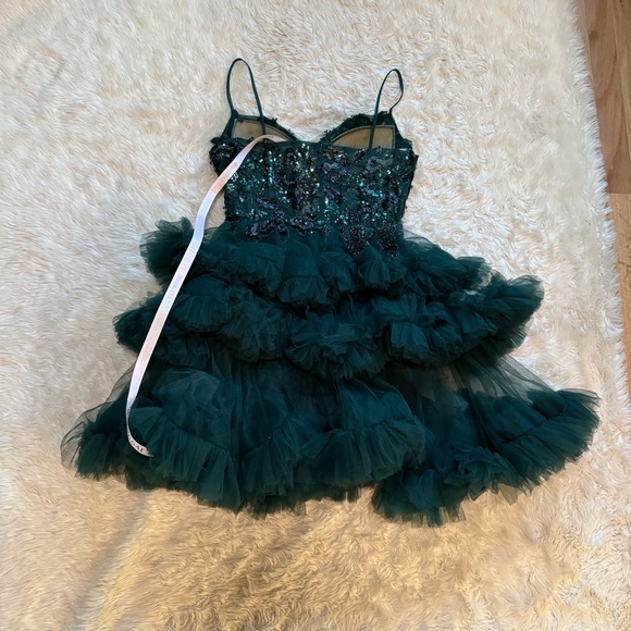 NWT Mac Duggal Beaded Bodice Tiered Tulle Mini Dress - Size  4 - Picture 5 of 8